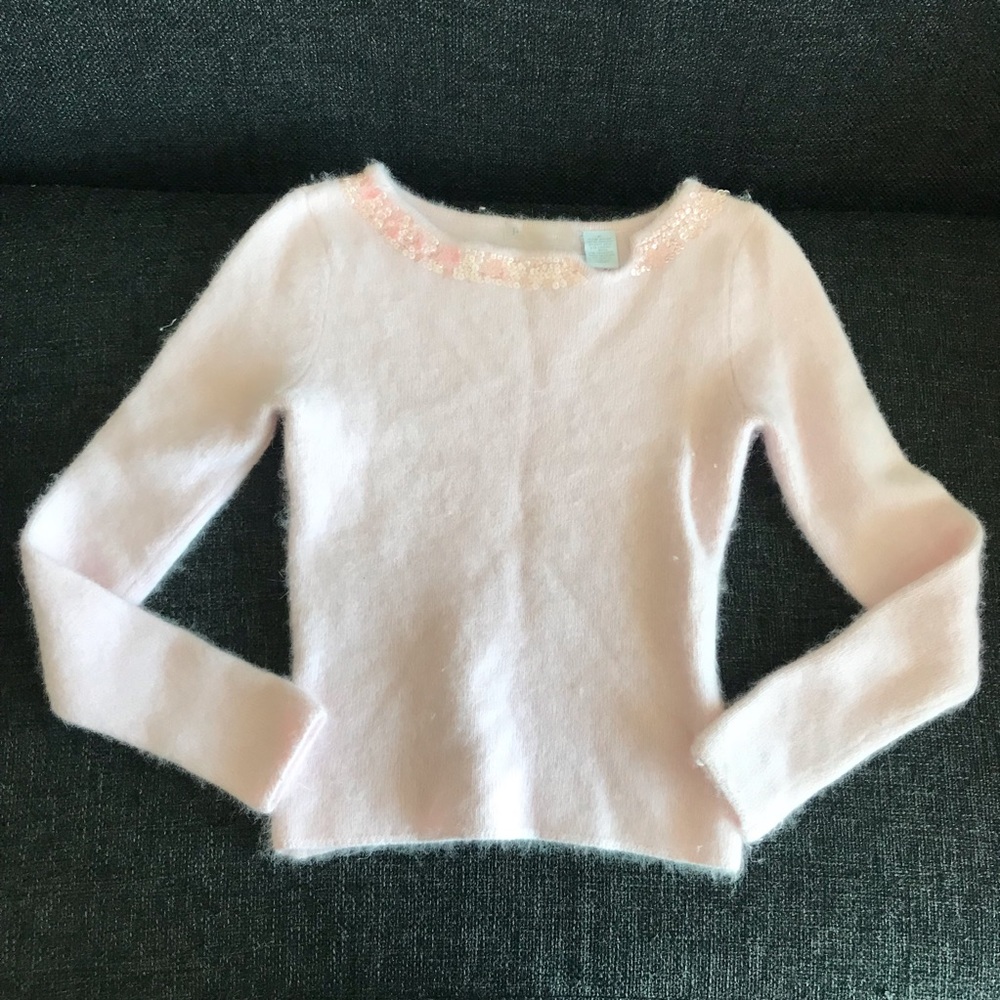 Light Pink Angora Wool Blend Sweater Size Small